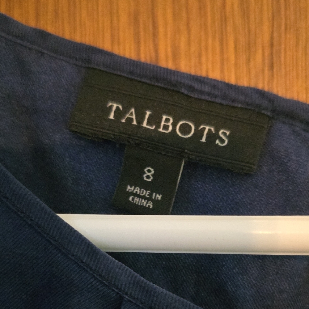 Talbots Sleeveless Blouse - Navy with Red and Yellow Accents - Picture 2 of 2